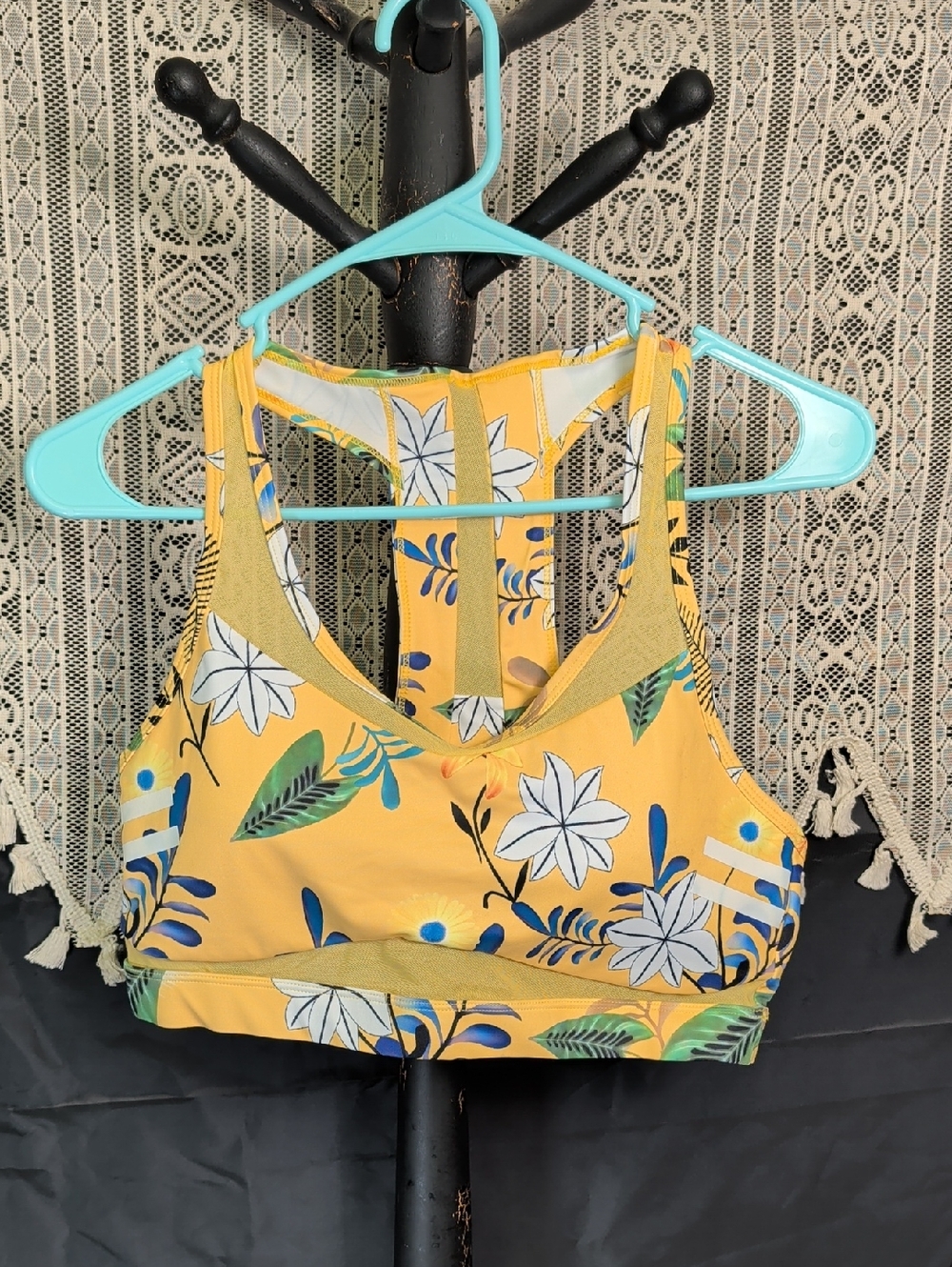 XL Zyia Active 2 Piece Athletic Outfit 16 18 Pants Sports Bra Floral Ladies - Picture 3 of 12